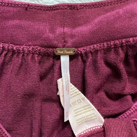 Free People Wine Draped Off The Shoulder Butterfly Sleeve Relaxed Fit Knit Top - Picture 8 of 9